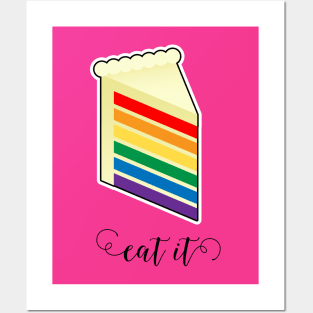 Eat It Rainbow Pride Cake Posters and Art